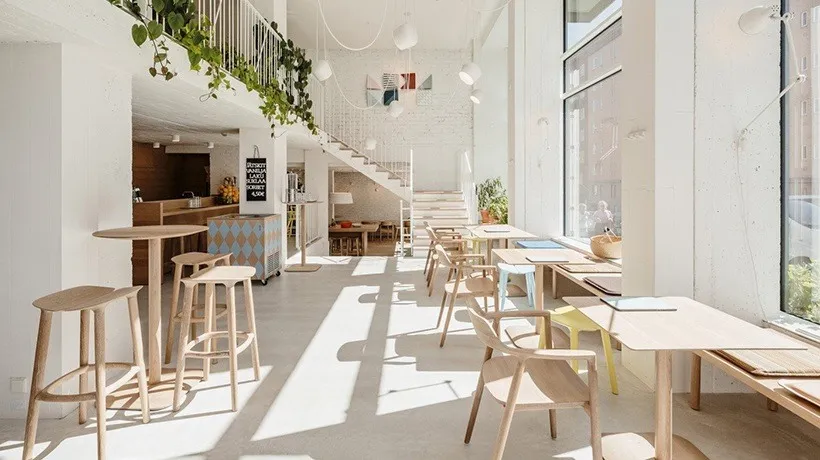 thiết kế tối giản không gian quán cà phê