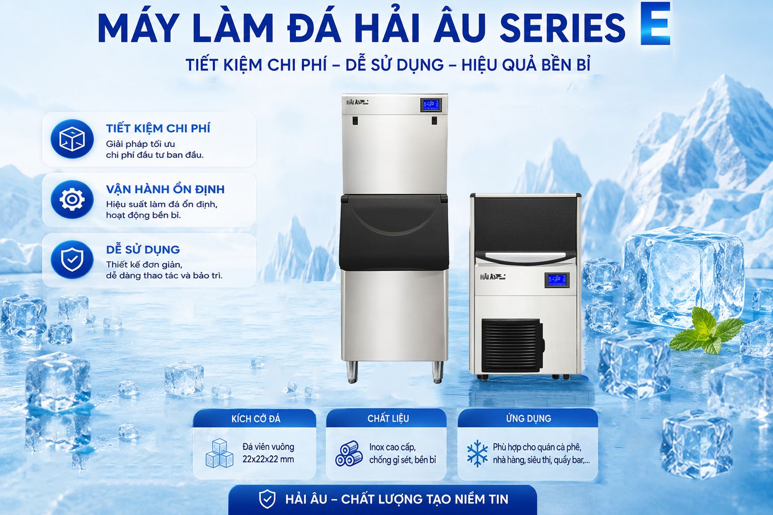 Máy Làm Đá Hải Âu Series E Kinh Tế