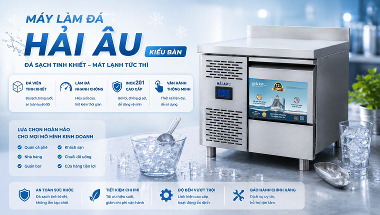 Máy làm đá kiểu bàn Hải Âu