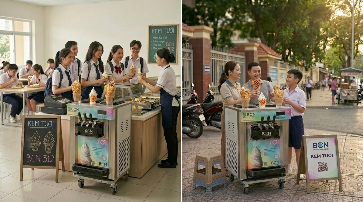 Máy làm kem tươi bcn 312 cho trường học