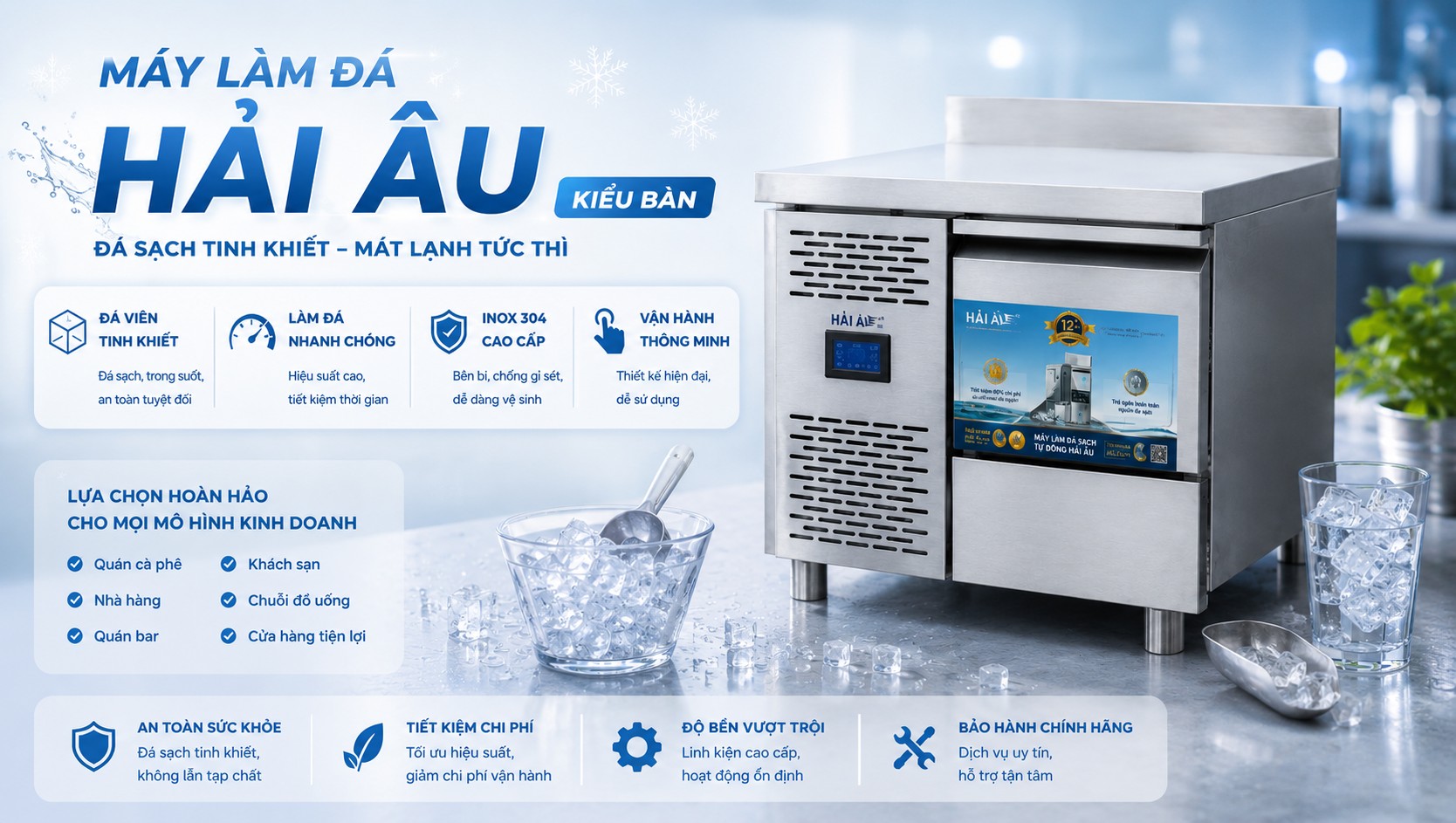 Máy Làm Đá Kiểu Bàn Hab 60a mang trải nghiệm hoàn toàn mới tại masterclass 2026