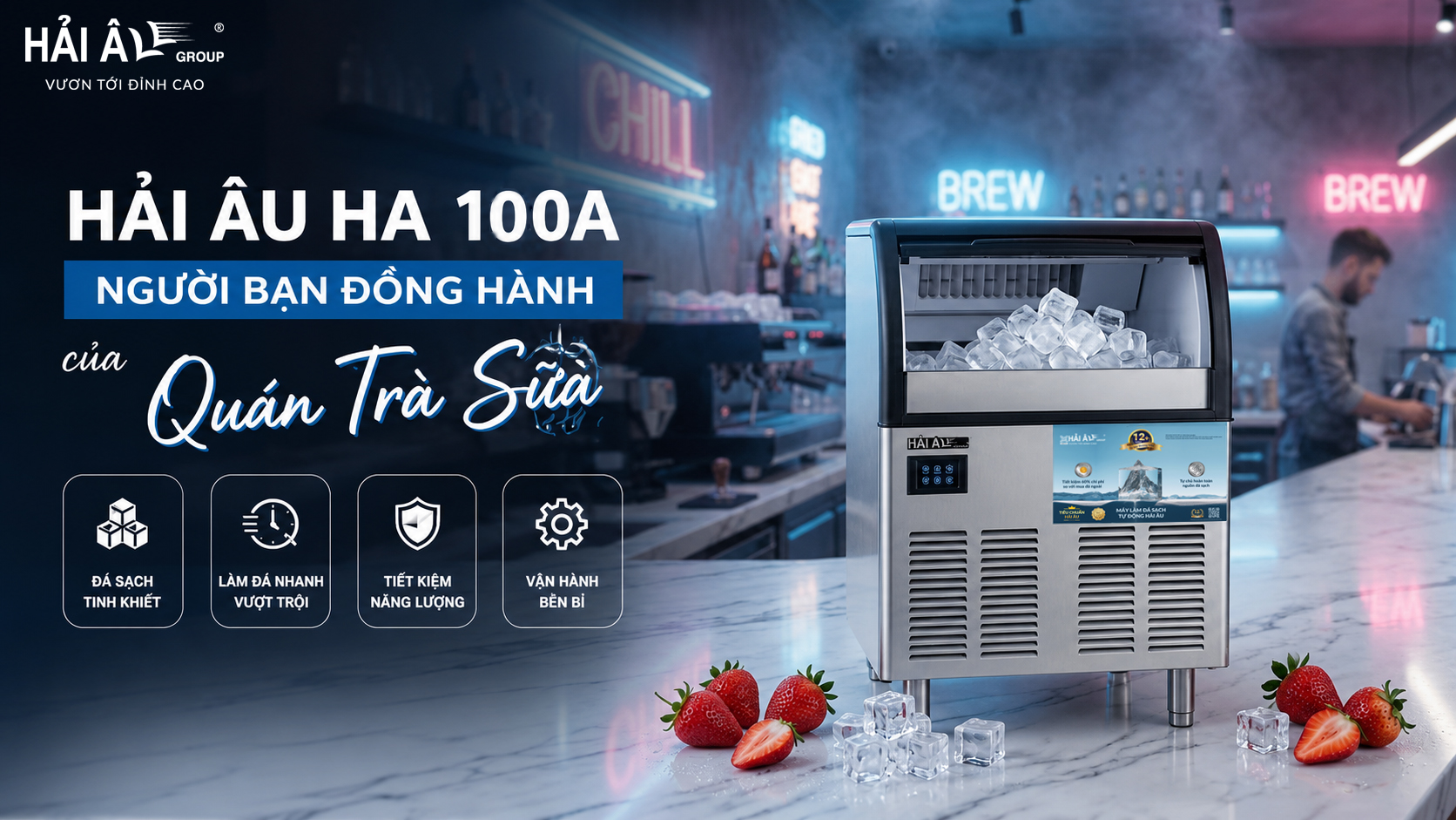 Máy Làm Đá Advance Hải Âu Group 100A