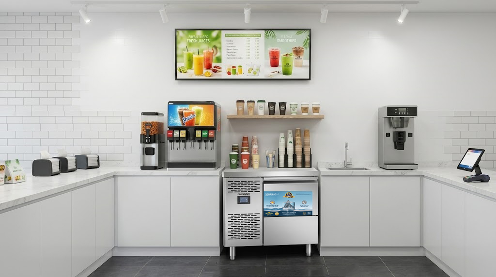 Máy làm đá kiểu bàn giải pháp tăng tốc vận hành cho quầy bar