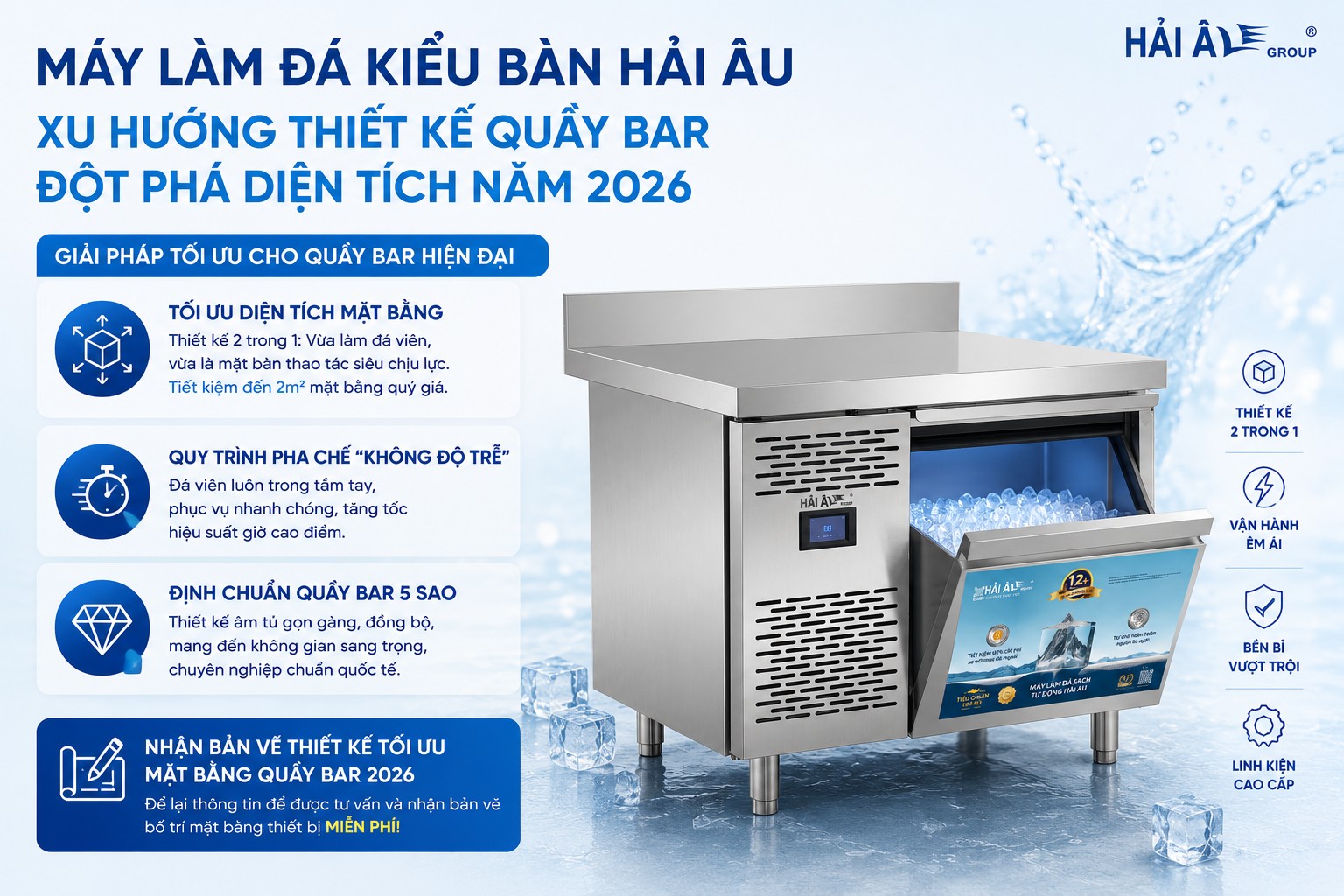 May Lam Da Kieu Ban Hai Au Xu Huong Thiet Ke Quay Bar Dot Pha Dien Tich Nam 2026