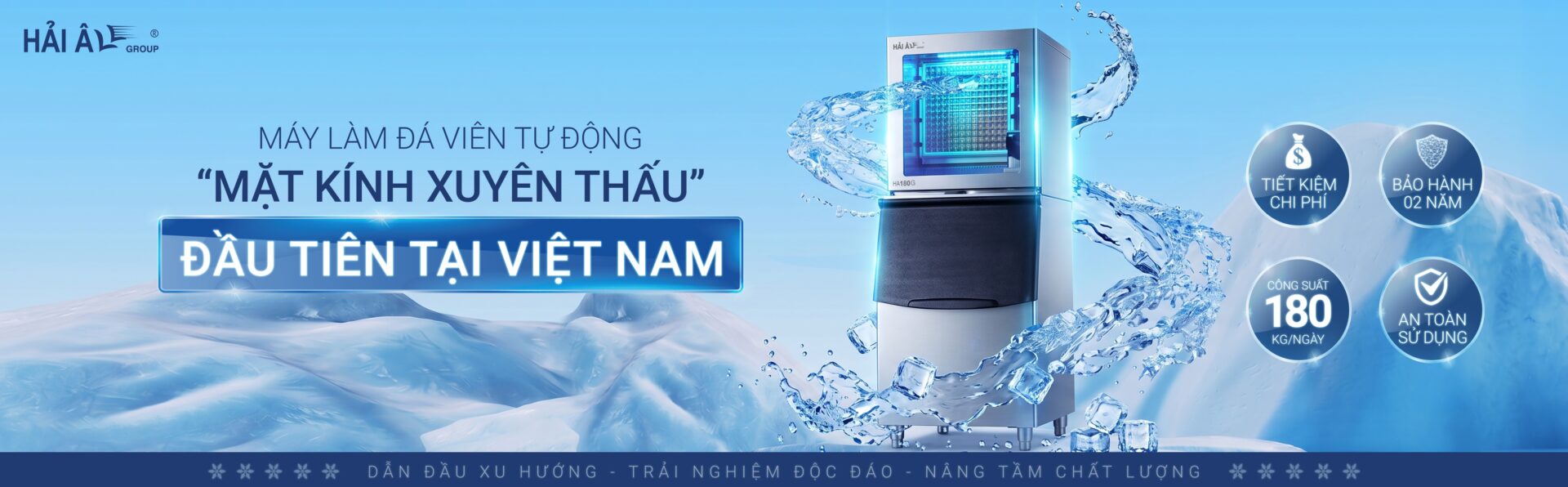 Máy Làm đá Mặt Kính Xuyên Thấu