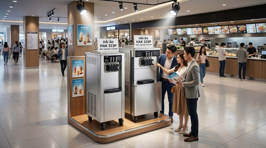 Máy làm kem tươi Hải Âu Hak 323p và Hak 325p
