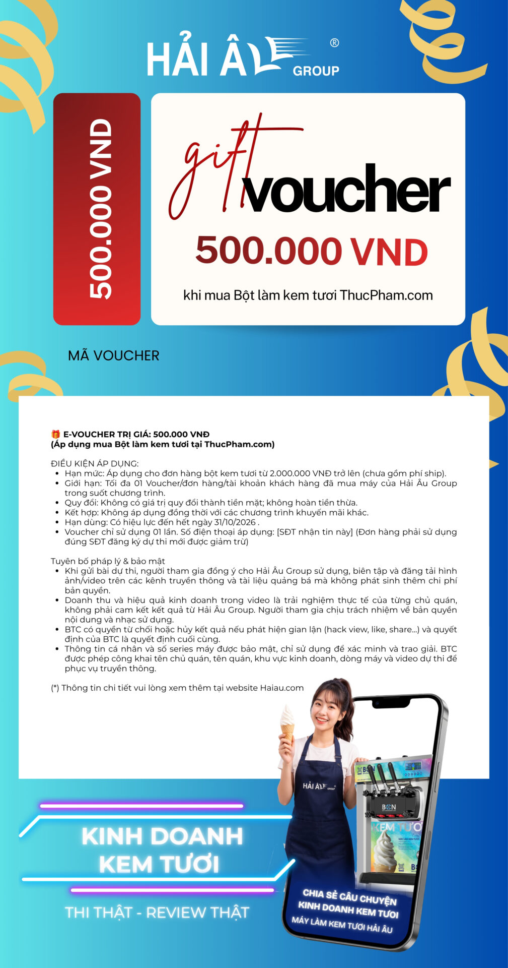 Thể lệ cuộc thi kinh doanh kem tươi 2026